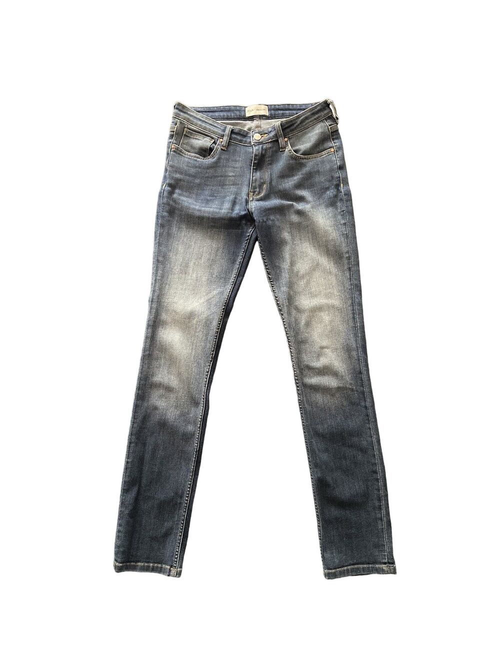 DISH-DENIM Straight & Narrow Distressed Blue Jeans sz 27